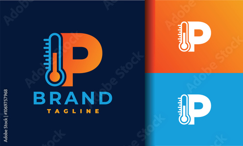 letter P thermometer logo
