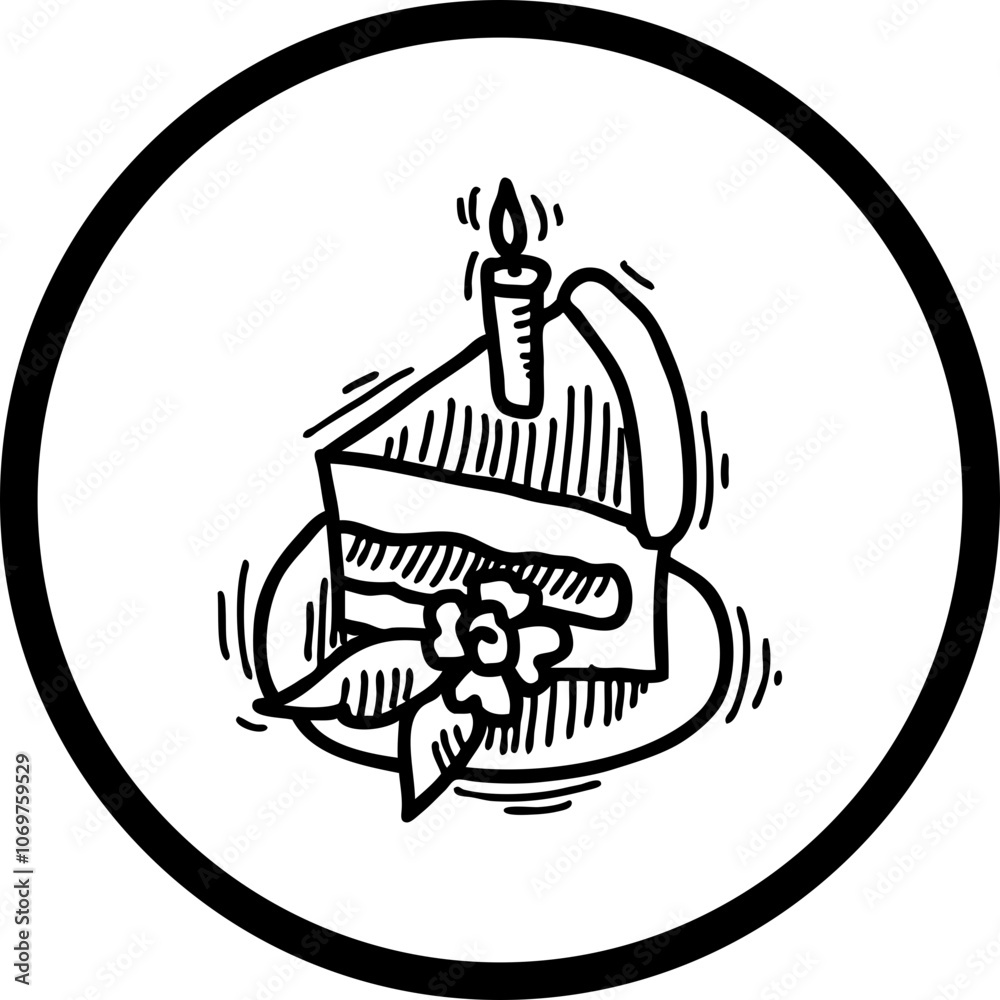 Fototapeta premium Happy birthday single vector icon