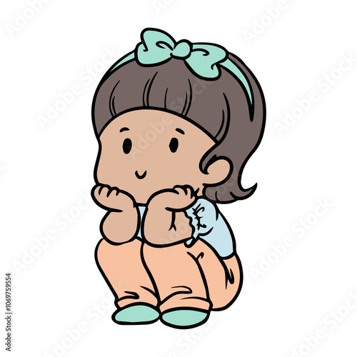 baby child cartoon daydreaming