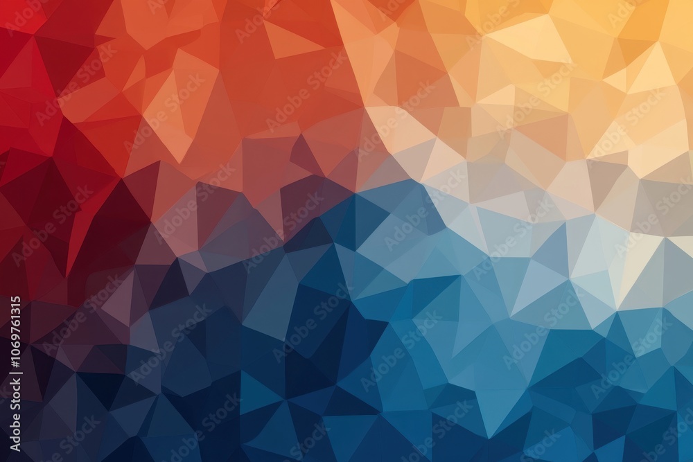 Fototapeta premium A vibrant geometric pattern blending warm and cool colors, creating a visually striking abstract design.