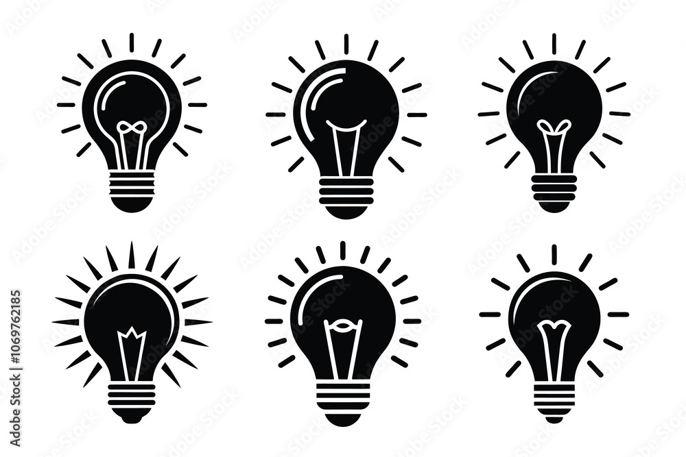 light bulb icon set light bulb icon set