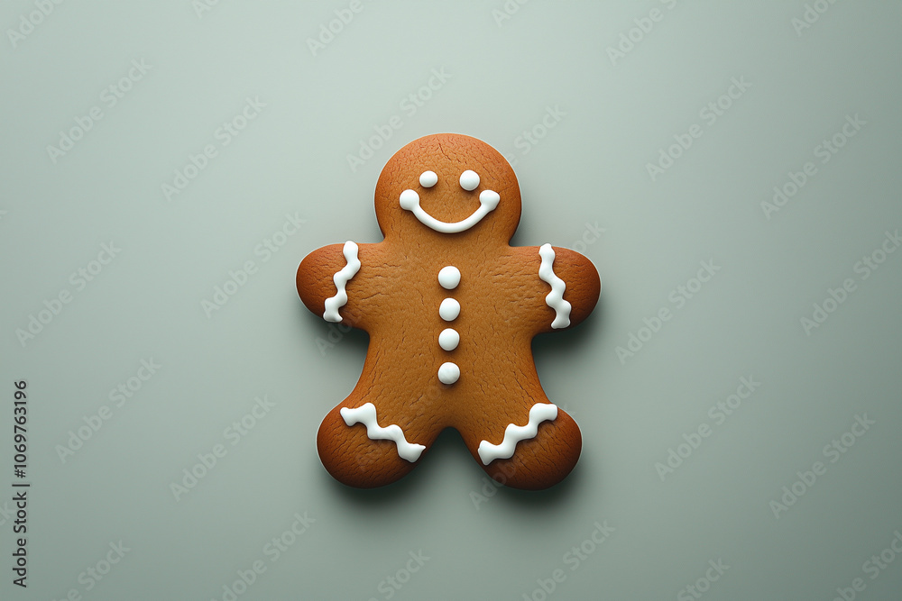 Obraz premium Gingerbread Man Cookie with Festive Decor 