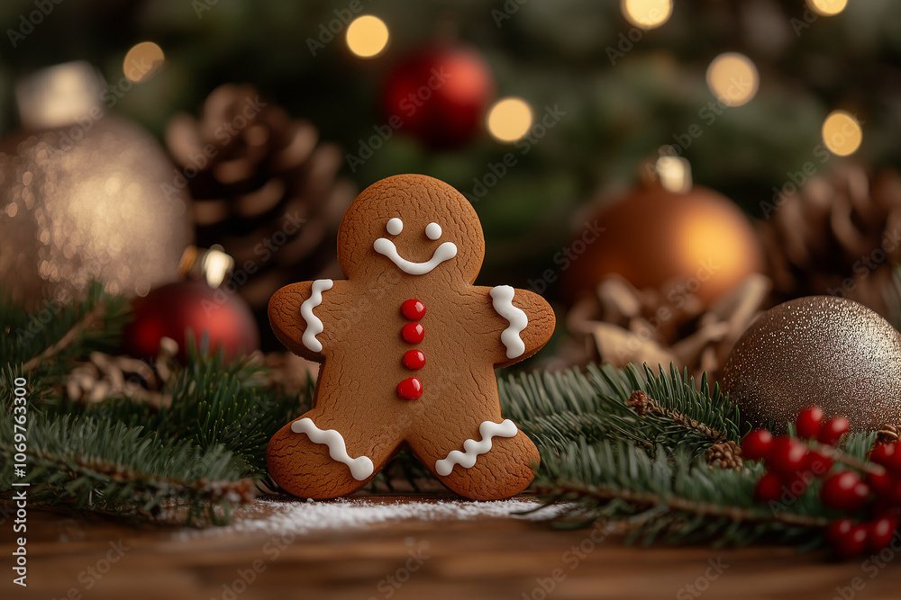 Gingerbread Man Cookie with Festive Decor
Gingerbread Man Cookie with Festive Decor