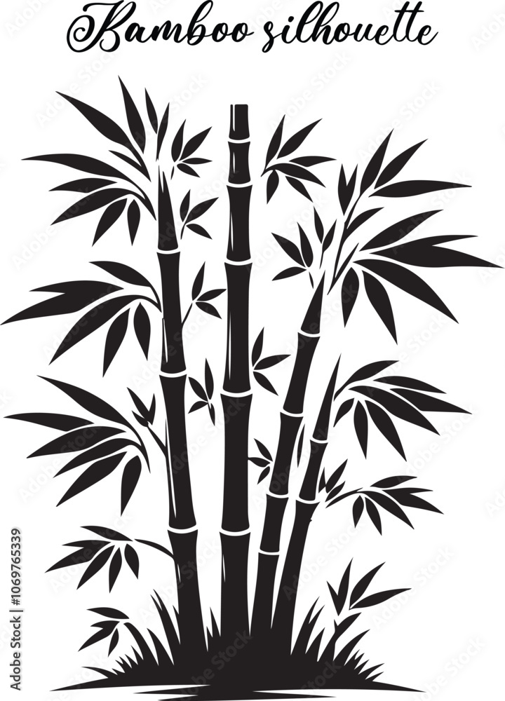 Naklejka premium Bamboo silhouette vector illustration design