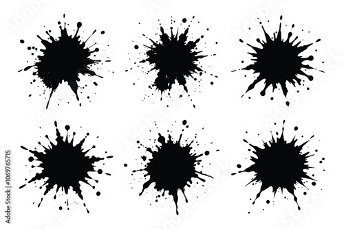 set of ink splashes