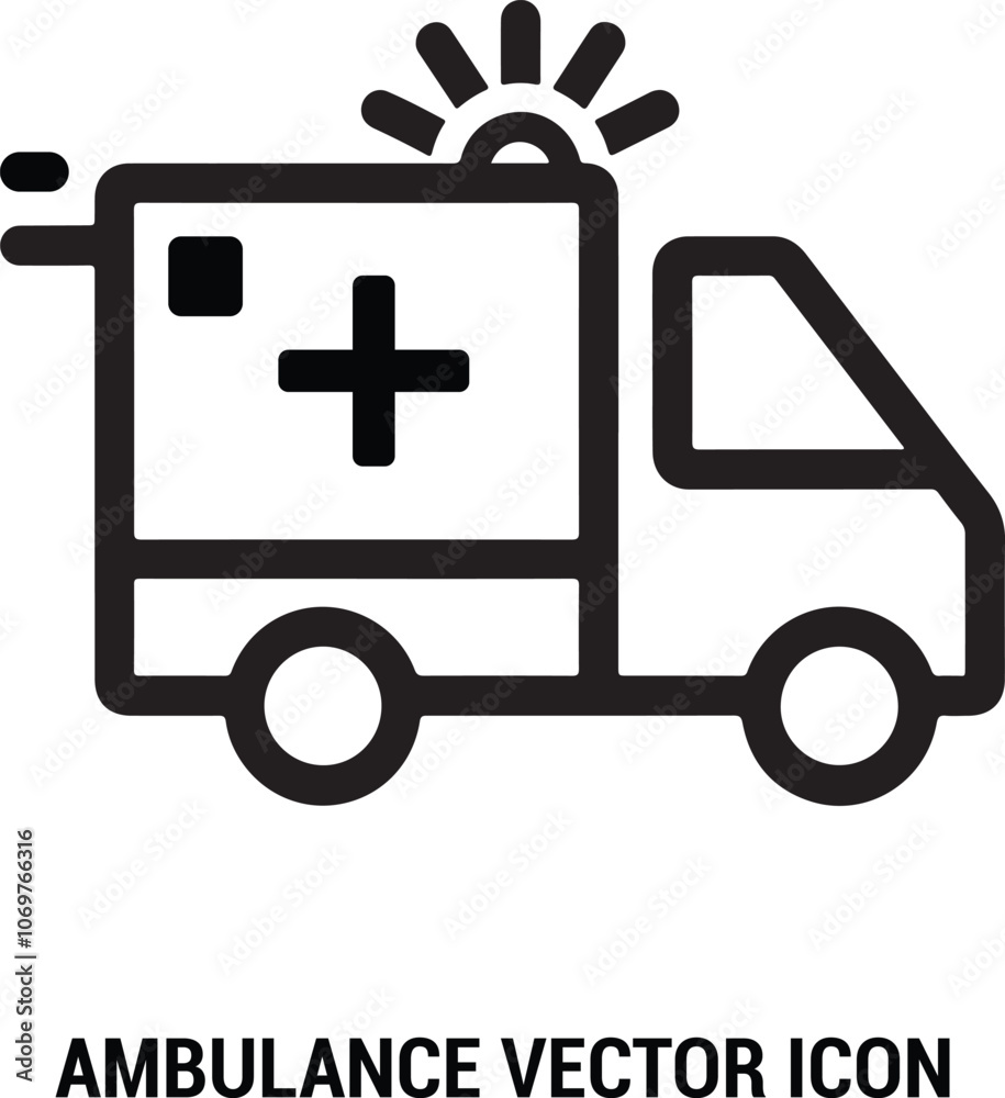 illustration OF An ambulance Vector icon illustration OF An ambulance Vector icon
