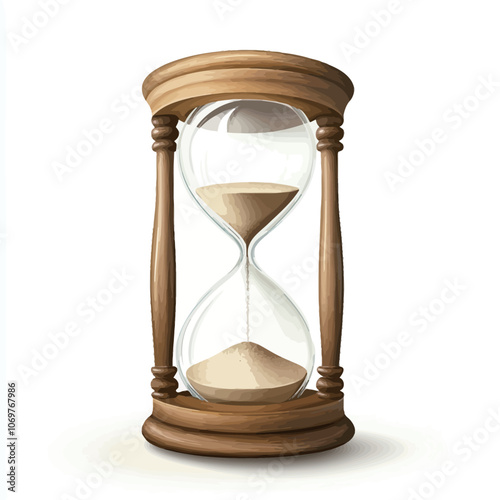Hourglass isolated on white background. Vector illustration. 