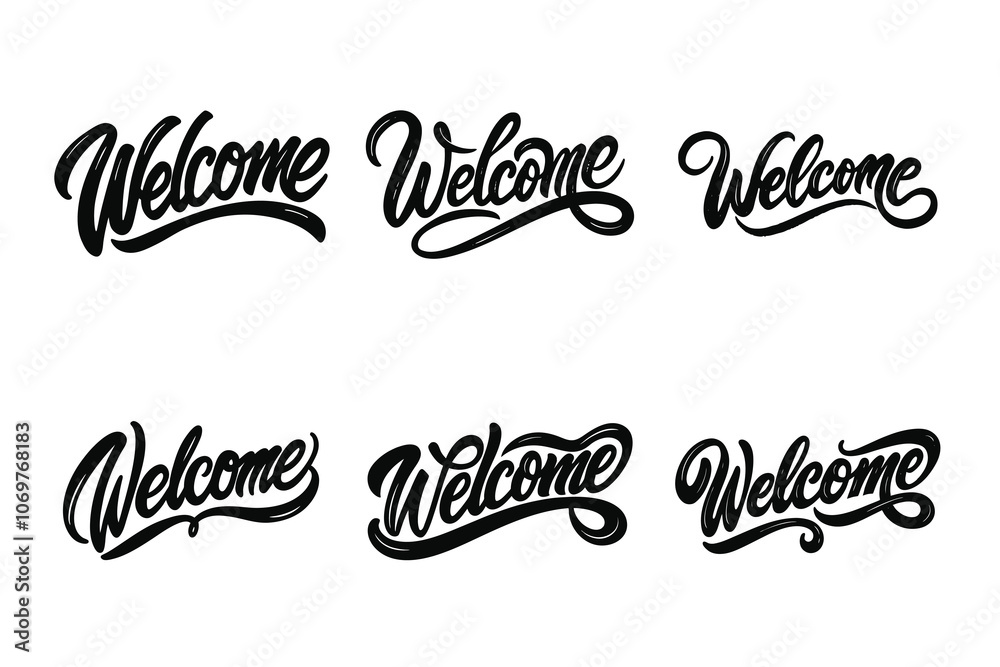illustration of a welcome typography card illustration of a welcome typography card