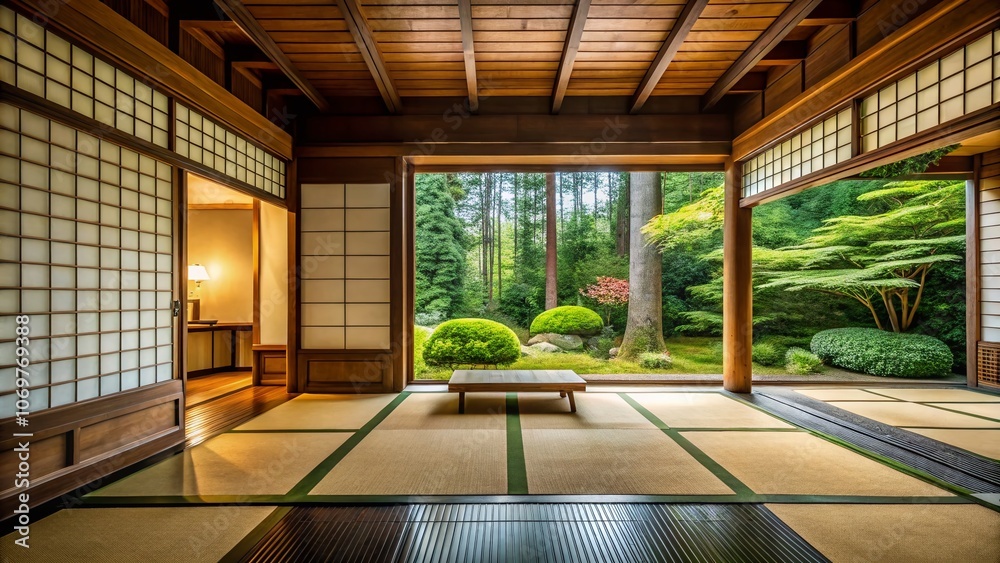 Minimalist Interior of a Japanese House at the Portland Japanese Garden Featuring Tranquil Design Elements, Natural Materials, and Serene Atmosphere for Modern Living Spaces Minimalist Interior of a Japanese House at the Portland Japanese Garden Featuring Tranquil Design Elements, Natural Materials, and Serene Atmosphere for Modern Living Spaces