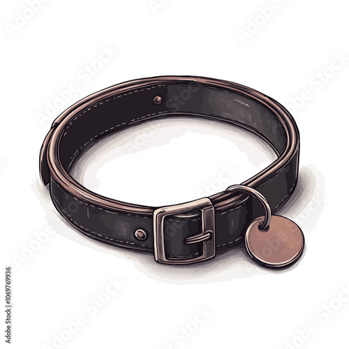Leather belt isolated on white background. 3d render illustration