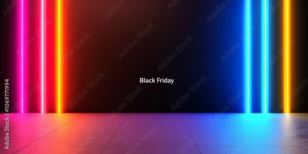 A vibrant backdrop showcasing neon lights with the text A vibrant backdrop showcasing neon lights with the text