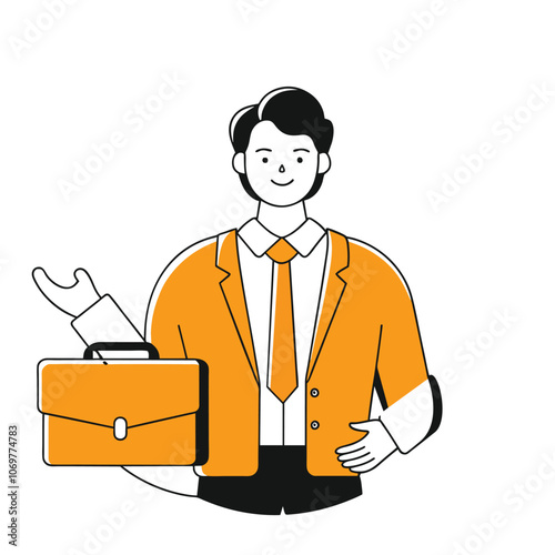  after work business illustration of a man 