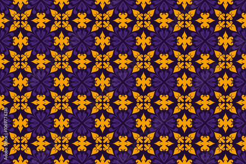 Yellow and Purple Seamless Pattern