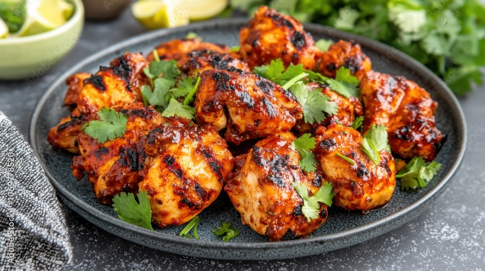 Savor delicious taco de pollo adobado with marinated chicken Savor delicious taco de pollo adobado with marinated chicken