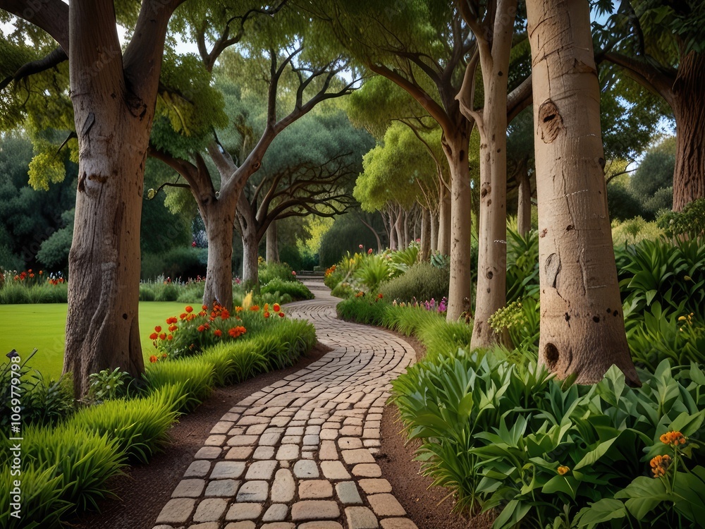 Obraz premium footpath in the park,path in garden