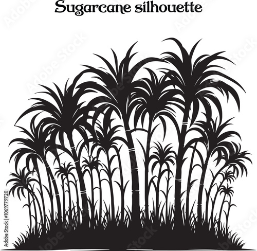 Sugarcane silhouette vector illustration design
