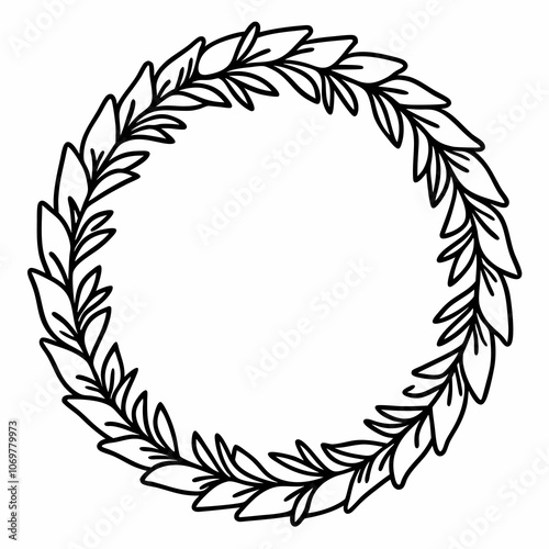 Christmas wreath circular evergreen decoration vector illustration