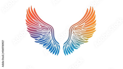 Colorful Angel Wings Illustration