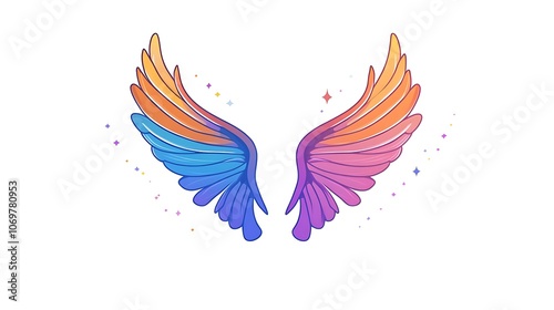 Colorful Angel Wings Illustration