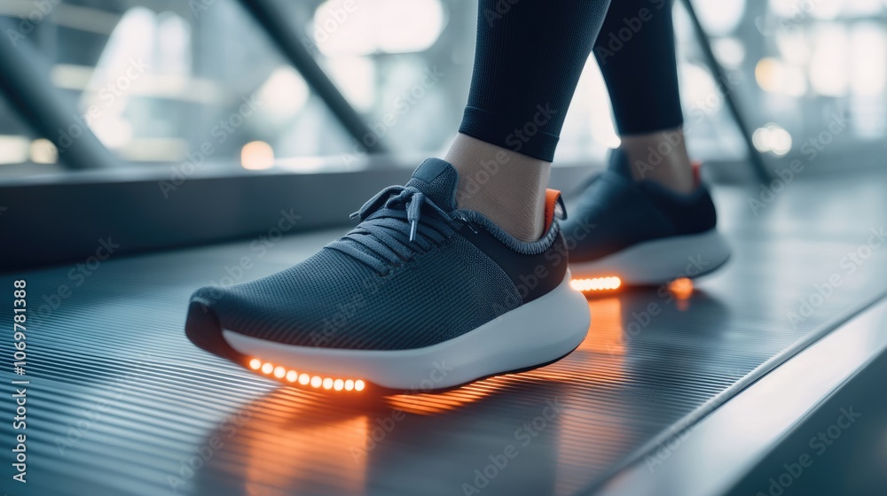 custom made wallpaper toronto digitalStylish Athletic Shoes on Treadmill in Gym Setting