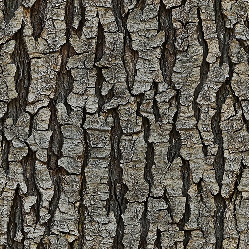 Close Up Oak Tree Bark Hunting Camo Texture, Seamless Pattern