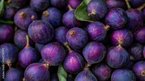 close up top view a bunch of purple fig