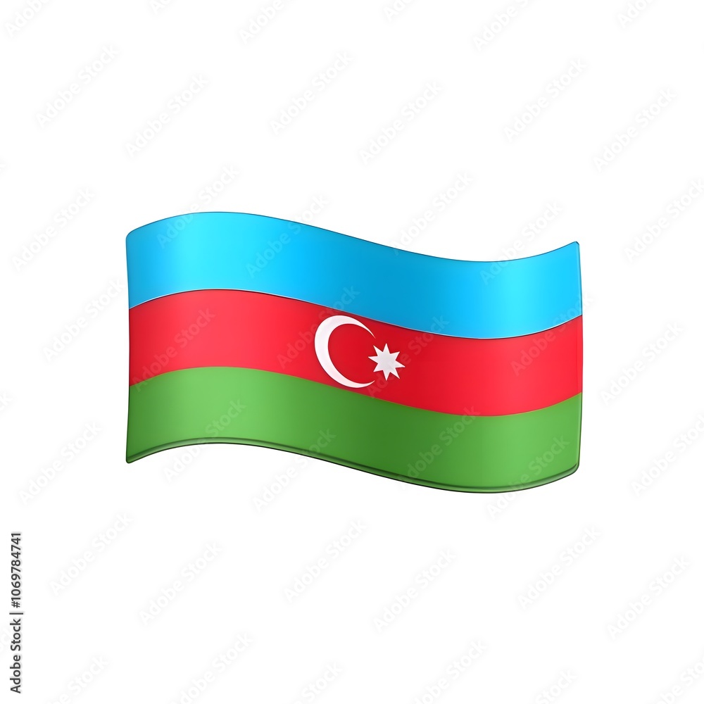 Fototapeta premium Azerbaijan Flag Emoji 