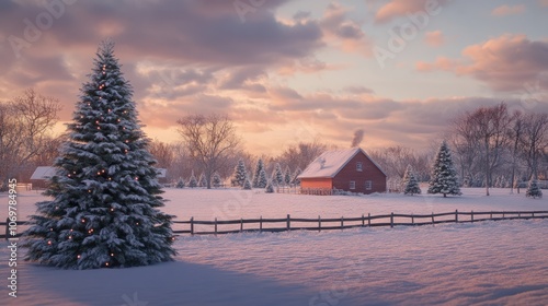 Dusk at Christmas Tree Farm photo