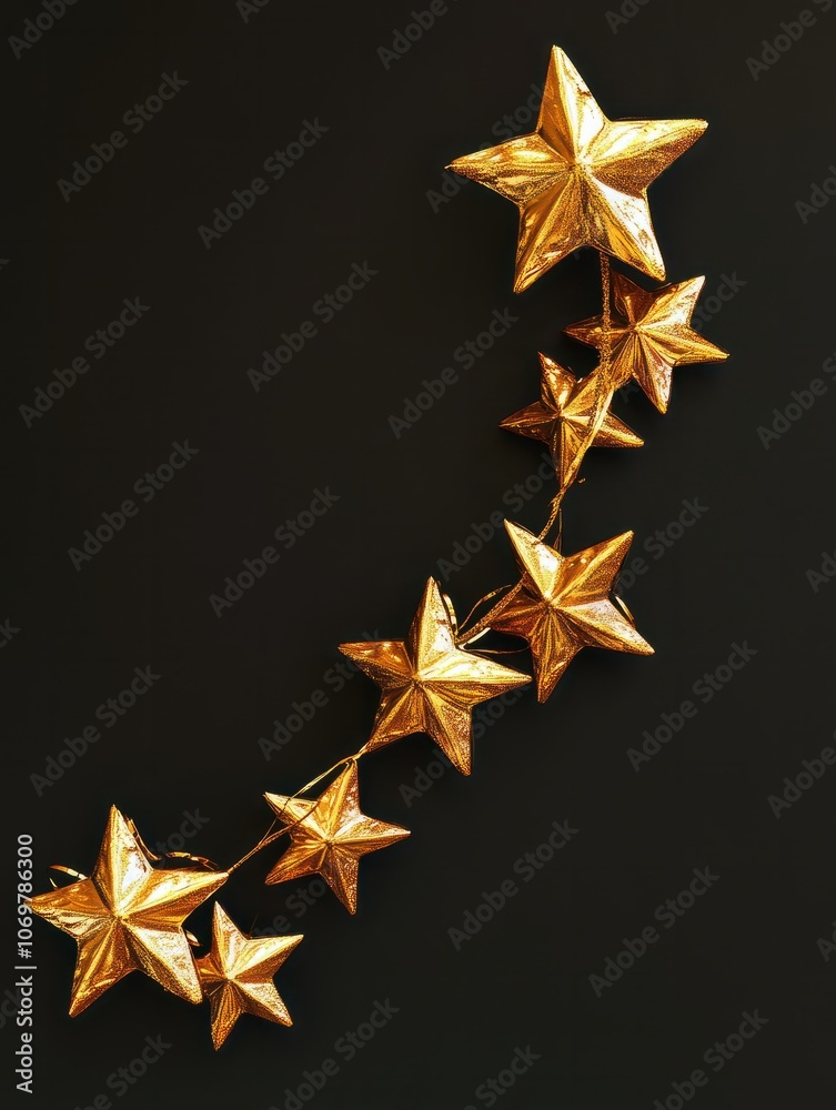Obraz premium festive christmas garland from shiny golden star