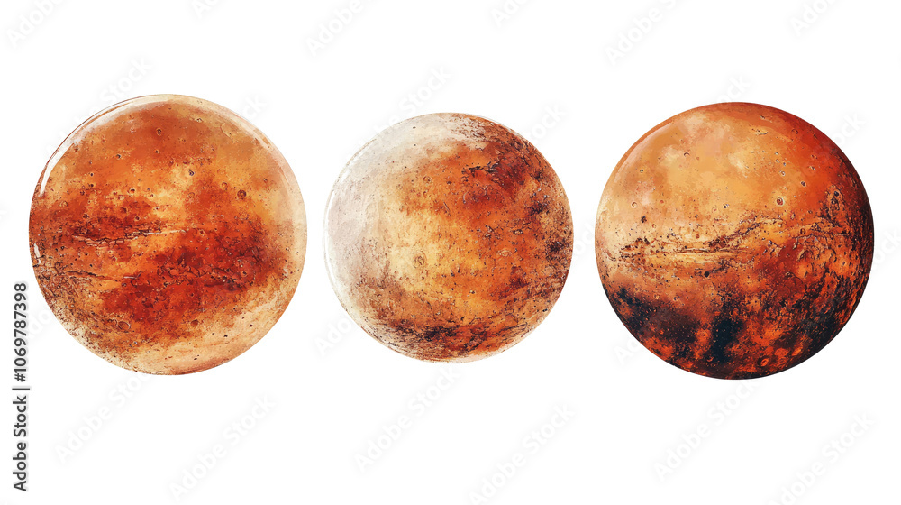 Obraz premium Exploring Dry Mars Landscapes With Celestial Spheres Generative AI