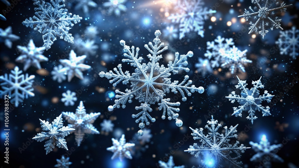 Snowflakes Floating Gracefully on a Dark Background Captured in 4K Ultra HD with Dynamic Wind Particles and Bokeh Effects for a Mesmerizing Winter Atmosphere Snowflakes Floating Gracefully on a Dark Background Captured in 4K Ultra HD with Dynamic Wind Particles and Bokeh Effects for a Mesmerizing Winter Atmosphere