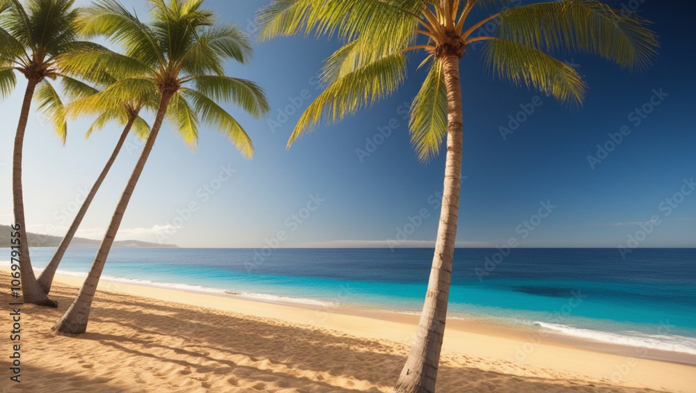 Obraz premium palm tree on the beach
