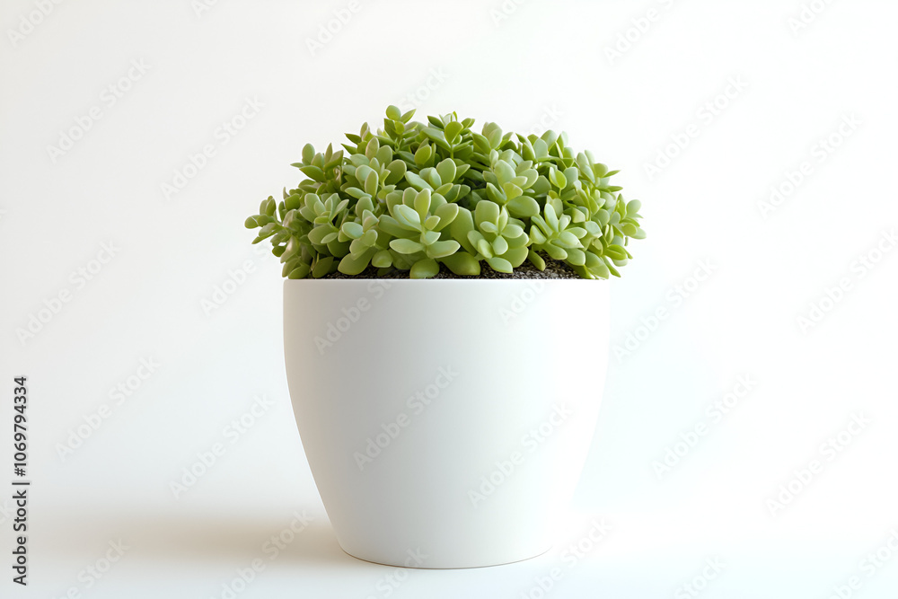 Enhance your space with a lush crassula plant in a sleek white pot for a touch of nature Enhance your space with a lush crassula plant in a sleek white pot for a touch of nature