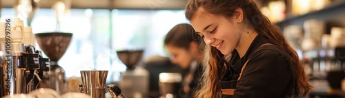 Diverse group of teen employees starting their professional journey in summer retail positions, motivated young students exploring career paths through part time service work