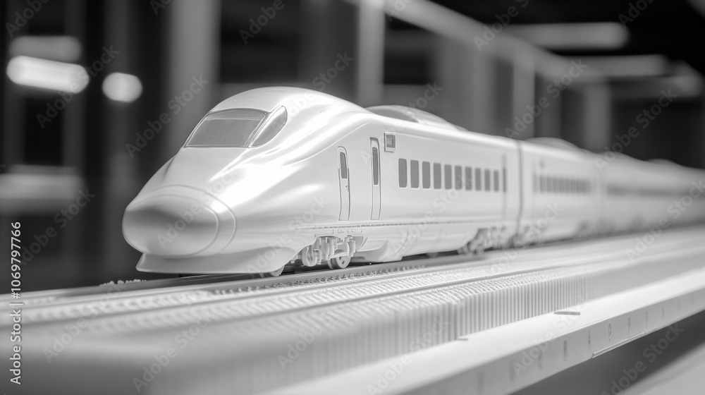 White high-speed railway bullet train model White high-speed railway bullet train model