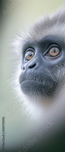 Silver Leaf Monkey Portrait  photo