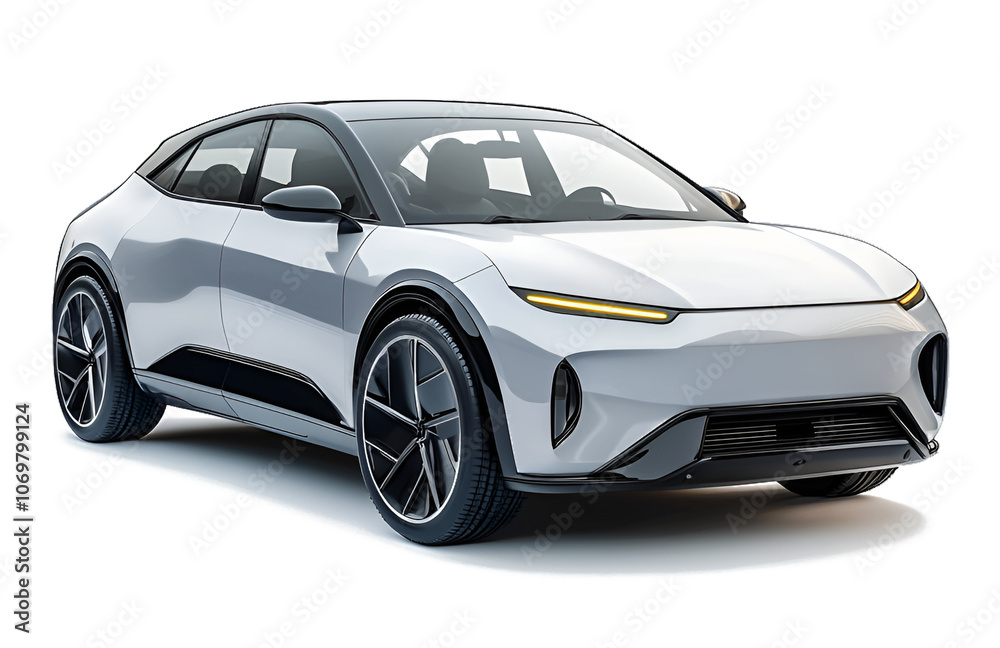 Electric car in concept, EV car isolated