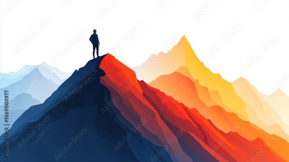 Reaching the Summit Success Achievement Mountaintop View