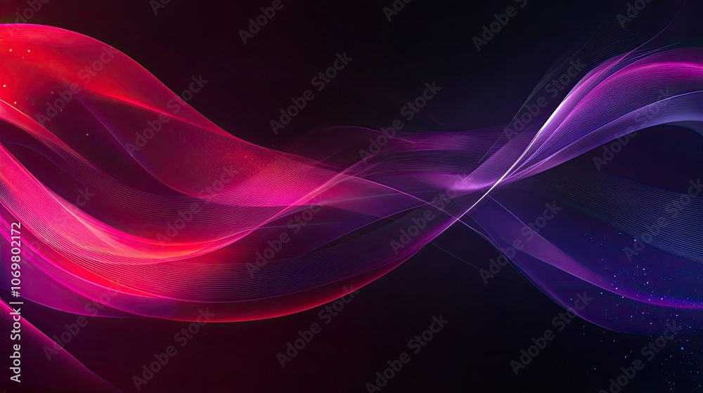 Colorful Flowing Waves on Dark Background Colorful Flowing Waves on Dark Background