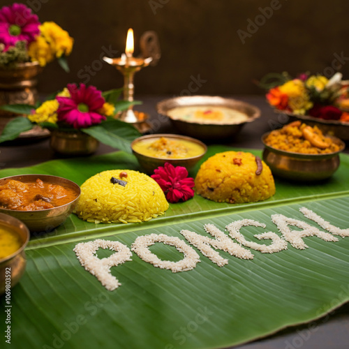 Vibrant Pongal spread with ...