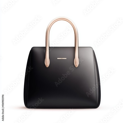 Elegant Black Handbag with Rose Gold Accents 