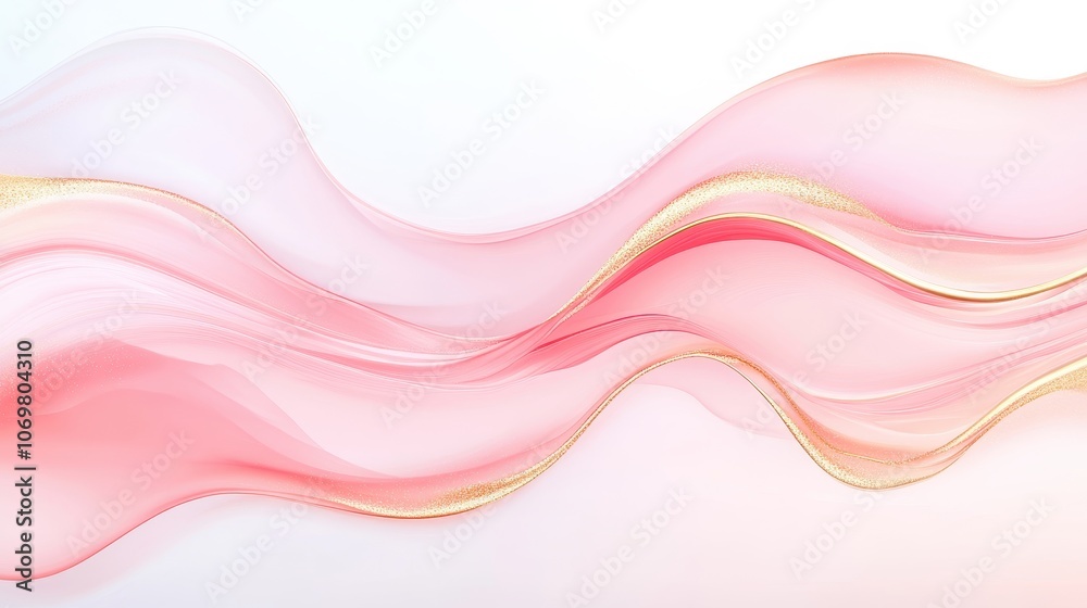 Pink and Gold Abstract Waves Pink and Gold Abstract Waves