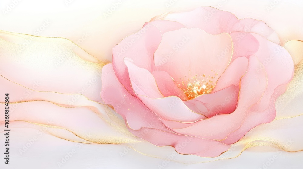 Delicate Bloom:  A soft pink rose, rendered in a delicate watercolor style, evokes feelings of grace and tranquility, with its subtle curves and delicate petals. Its beauty lies in its simplicity.