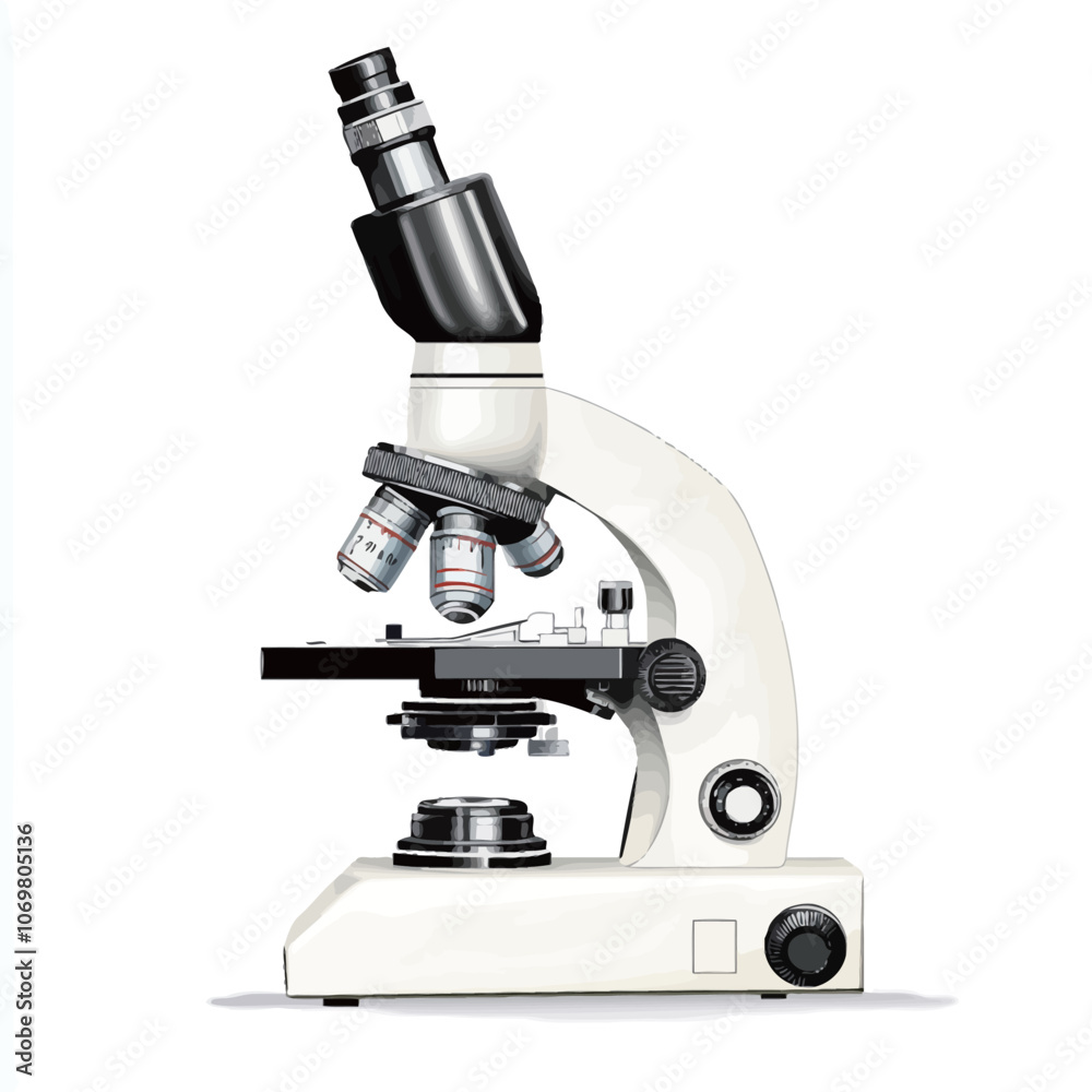 Microscope isolated on white background. Vector illustration. Microscope isolated on white background. Vector illustration.