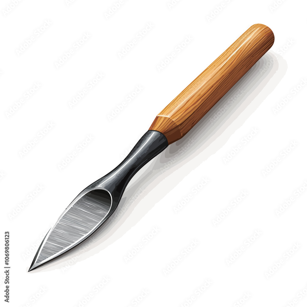 Fototapeta premium Old chisel isolated on white background. Clipping path included.