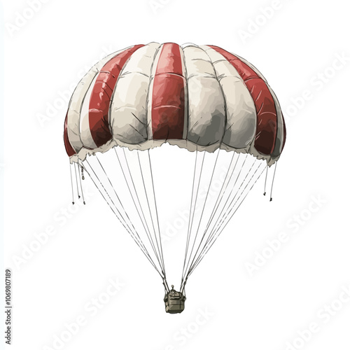 Parachute isolated on white background. Hand drawn vector illustration. 