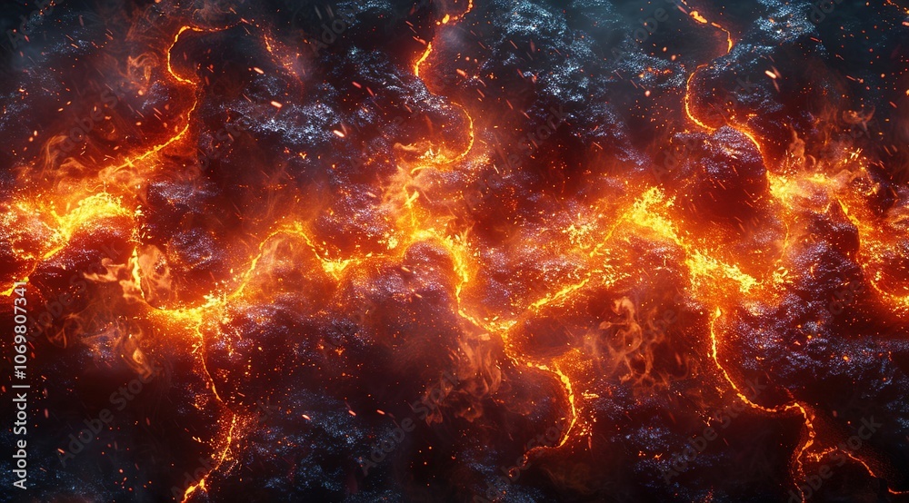 Obraz premium Halloween molten lava texture background.