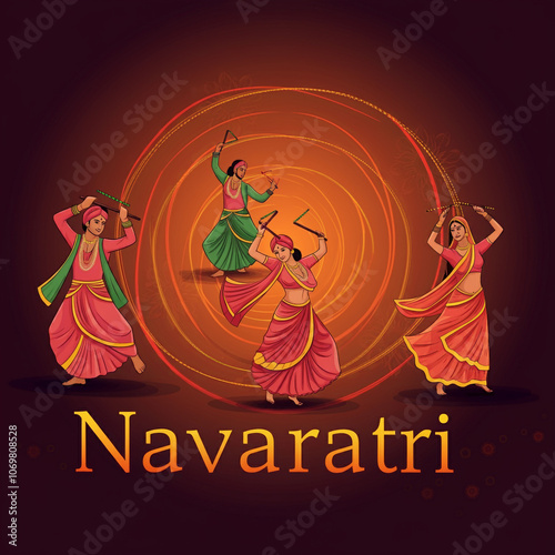 A depiction of Navratri dan...