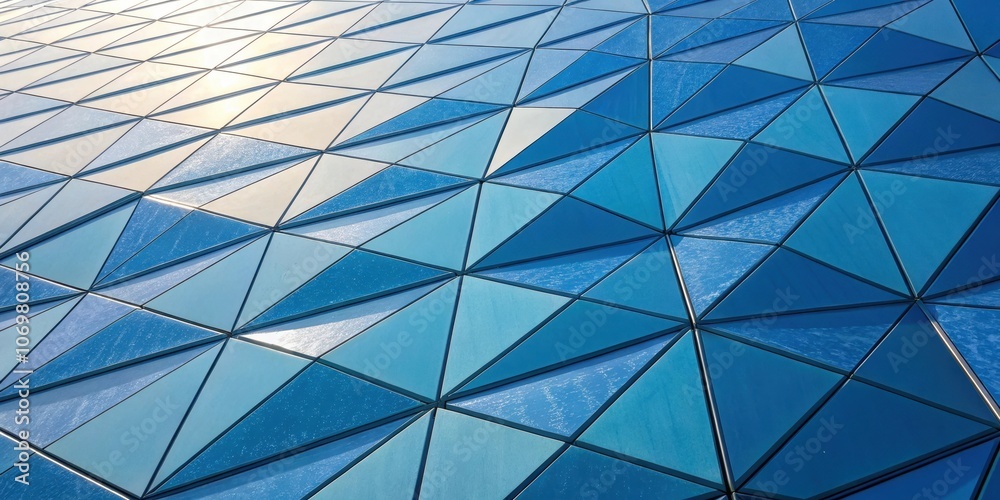 Obraz premium A Geometric Facade of Interlocking Triangles Creates a Striking Architectural Pattern