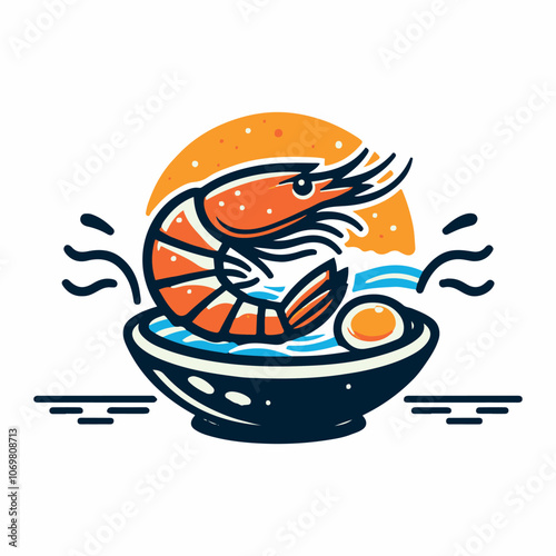 shrimp logo illustration